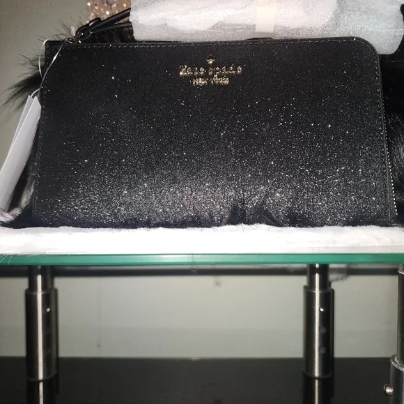 Kate Spade Black Glitter wristlet - Picture 4 of 4